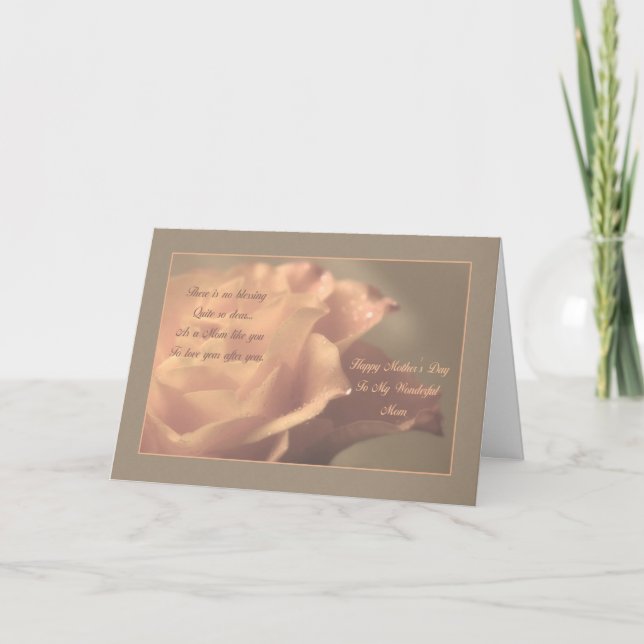 Tarjeta Bendición de la Rosa del Día de la Madre (Anverso)