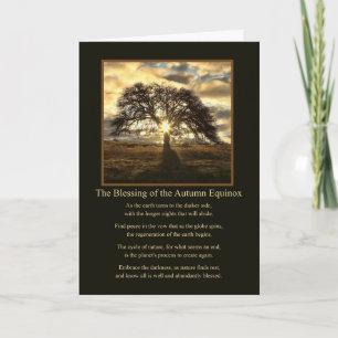 Tarjeta Bendición de Mabon del Equinoccio de Otoño con Rob