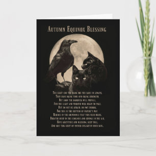 Tarjeta Bendición de Mabon del Equinoccio de Otoño Cuervo