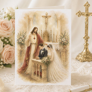 Tarjeta Bendición de matrimonio católico Jesús legado