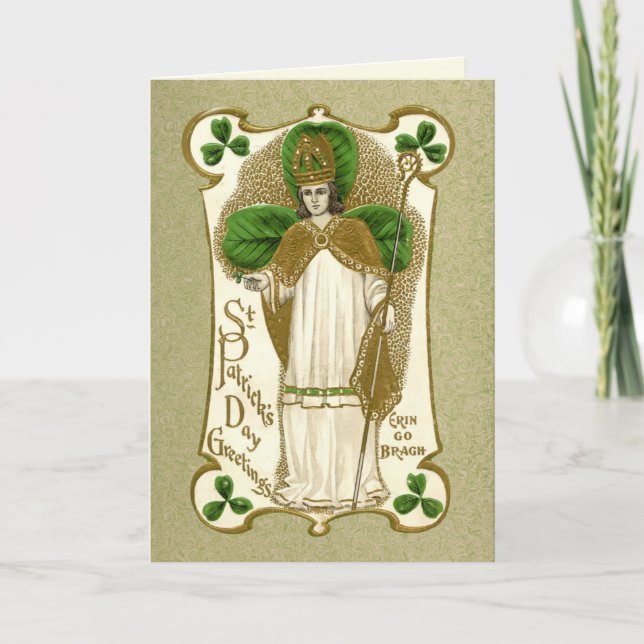 Tarjeta Bendición de oración religiosa del Día de San Patr (Anverso)