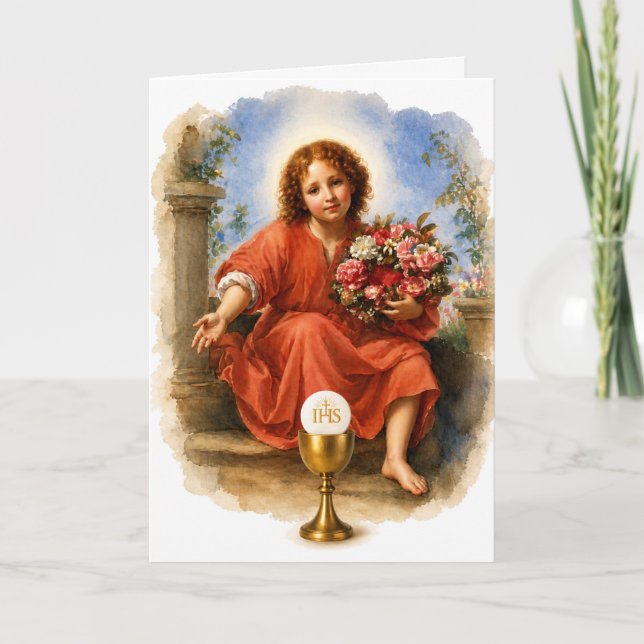 Tarjeta Bendición de Ordenación Sacerdotal Poema de las Ma (Anverso)