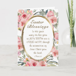 Tarjeta Bendición de Pascua Biblia Verse Elegante Floral R