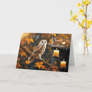 Tarjeta Bendición de Samhain con bonita imagen mística de 