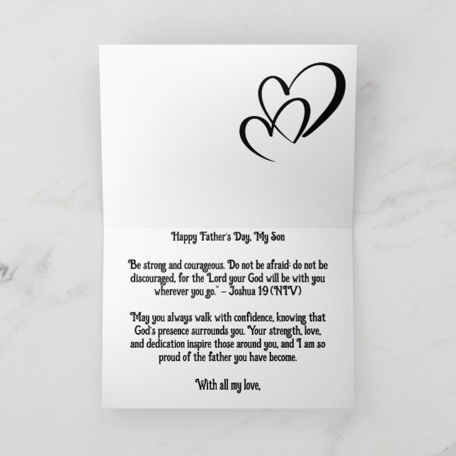 Tarjeta Bendición de una madre: Fuerza y fe para mi hijo (Interior)