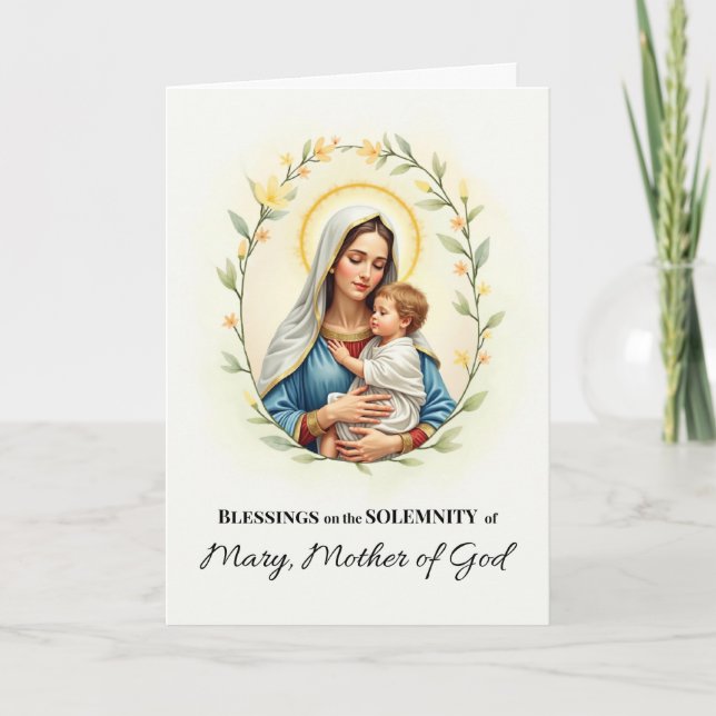 Tarjeta Bendición del Día de la Festín de María Madre de D (Anverso)