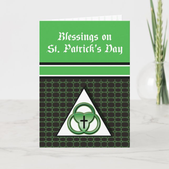 Tarjeta Bendición del Día de San Patricio, Santísima Trini (Anverso)