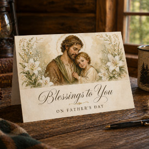 Tarjeta Bendición del Día del Padre de San José y el Niño