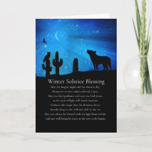 Tarjeta Bendición del solsticio de invierno del coyote búh