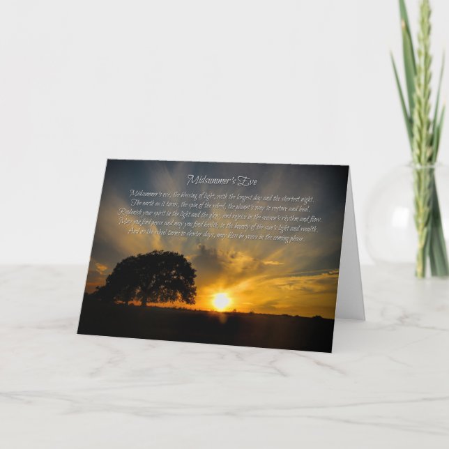 Tarjeta Bendición del solsticio de verano de la víspera de (Anverso)