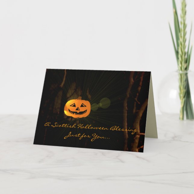 Tarjeta Bendición escocesa de Halloween (Anverso)