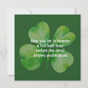 Tarjeta Bendición irlandesa cielo media hora antes de que