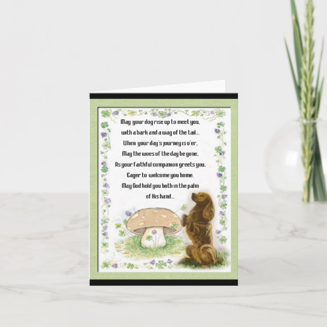 Tarjeta Bendición Irlandesa De Los Perros (Anverso)