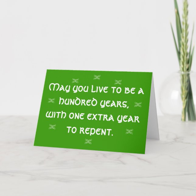 Tarjeta Bendición irlandesa del cumpleaños (Anverso)