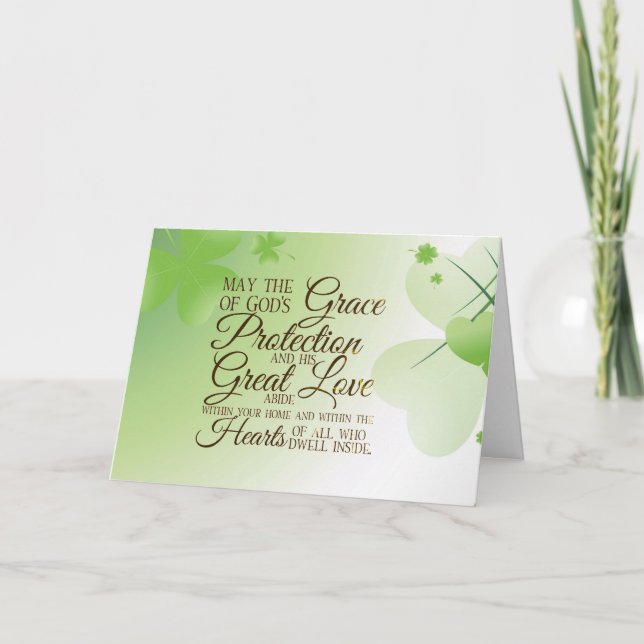 Tarjeta Bendición Irlandesa Que la Gracia de la Protección (Anverso)