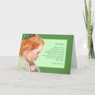 Tarjeta Bendición para la abuela del Día del Chica Redhead