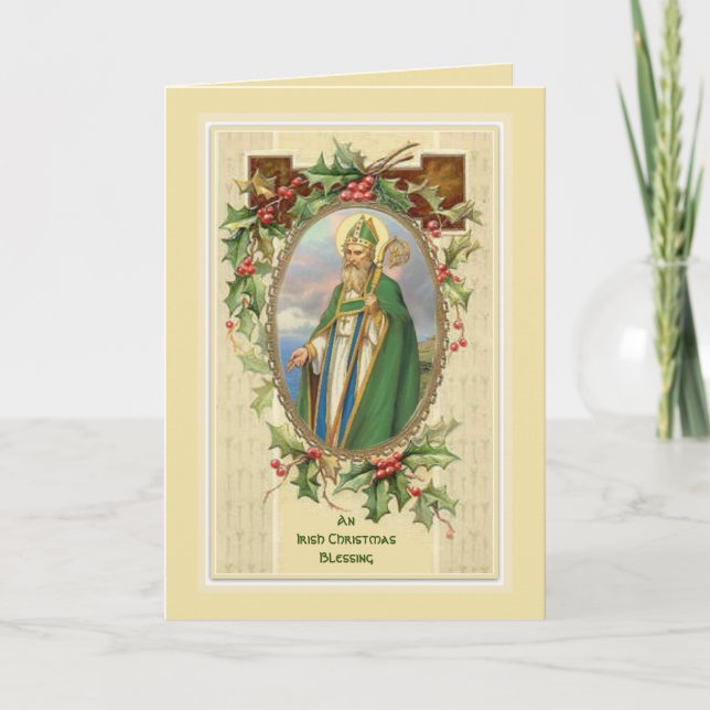 Tarjeta Bendición para los Navidades irlandeses de la époc (Anverso)