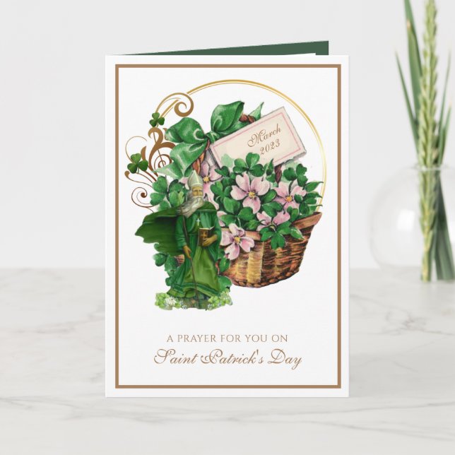 Tarjeta Bendición religiosa de la cesta de St. Patrick Sha (Anverso)