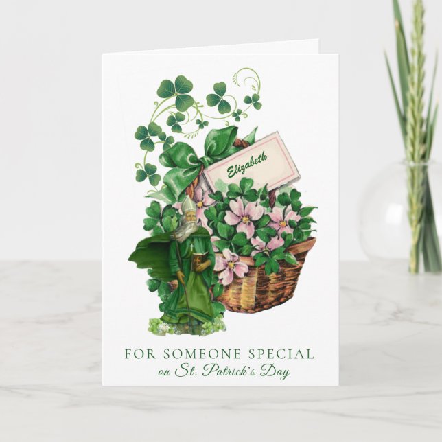 Tarjeta Bendición religiosa de la cesta de St. Patrick Sha (Anverso)
