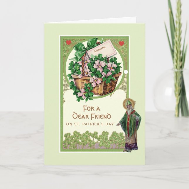 Tarjeta Bendición religiosa del Día de San Patricio (Anverso)