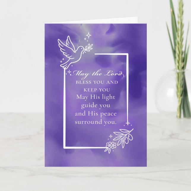 Tarjeta Bendición Religiosa Que el Señor te Bendiga y te G (Anverso)