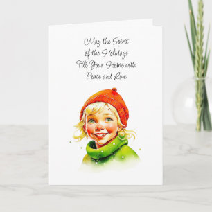 Tarjeta Bendiciones a las pequeñas Navidades de la época