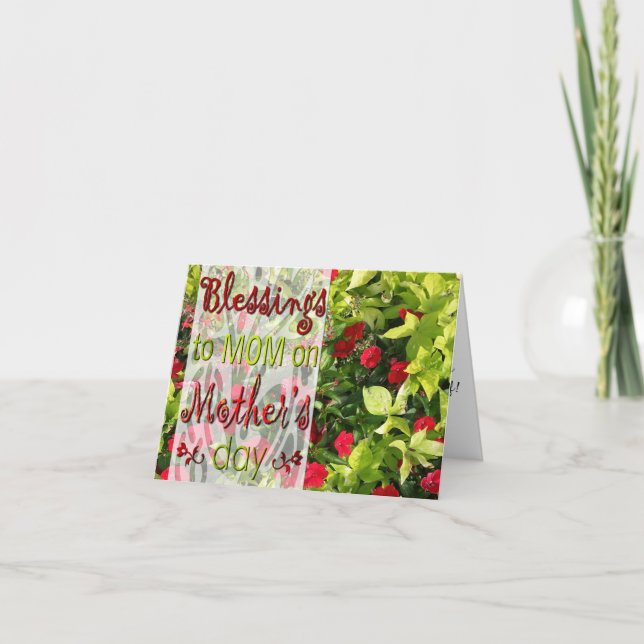 Tarjeta Bendiciones a mamá en el día de la madre (Anverso)