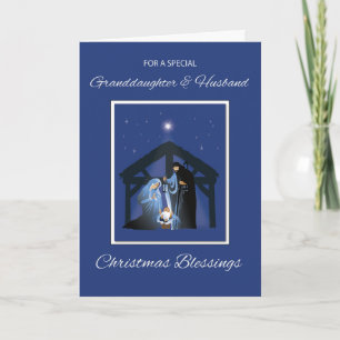 Tarjeta Bendiciones a nieta y Navidades de marido