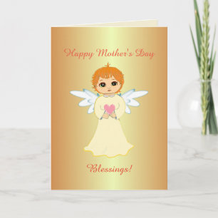 Tarjeta Bendiciones Angel del Día de la Madre