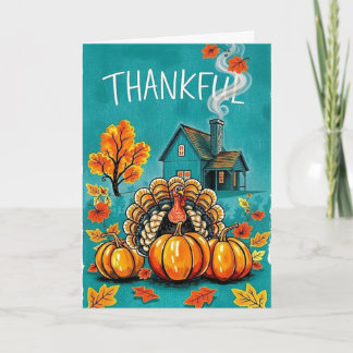 Tarjeta Bendiciones Cálidas de Acción de Gracias