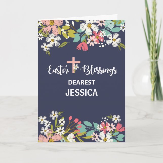 Tarjeta Bendiciones conocidas de encargo de Pascua de (Anverso)