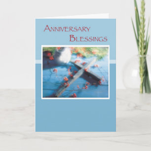 Tarjeta Bendiciones de aniversario religioso