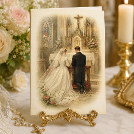Tarjeta Bendiciones de Boda Católica para la Novia y el No