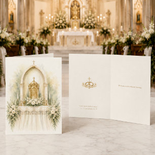 Tarjeta Bendiciones de Boda Católica Saludo