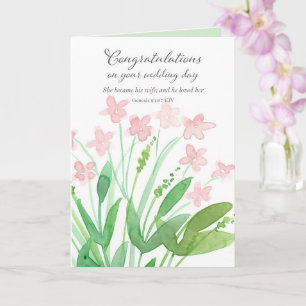 Tarjeta Bendiciones de boda Felicitaciones Génesis Biblia