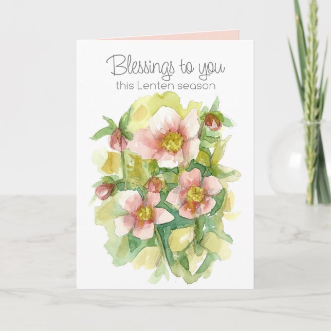 Tarjeta Bendiciones de Cuaresma Rosas de Cuaresma Cristian (Anverso)