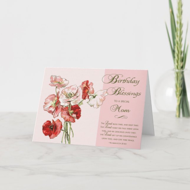 Tarjeta Bendiciones de cumpleaños a una madre especial (Anverso)