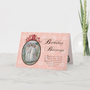 Tarjeta Bendiciones de cumpleaños de las Escrituras Ángele