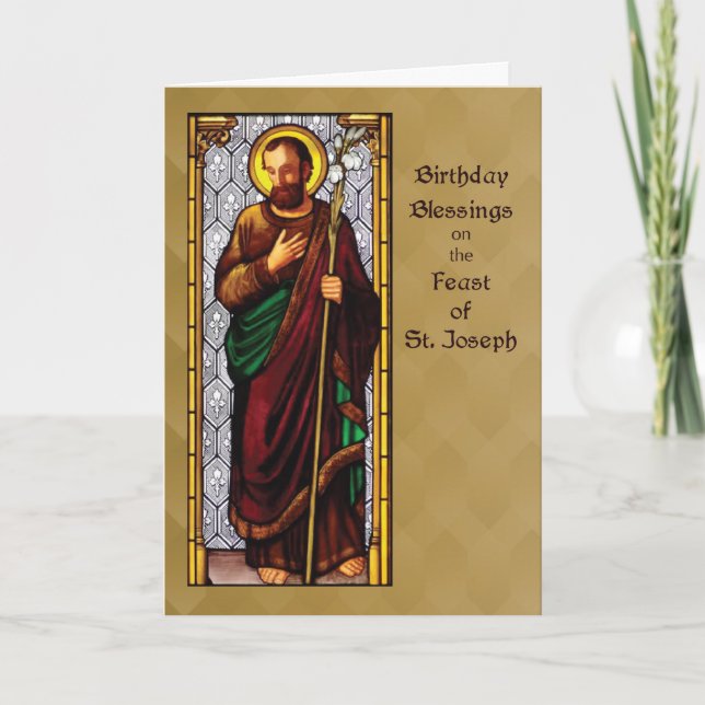 Tarjeta Bendiciones de cumpleaños en la fiesta de St. Jose (Anverso)