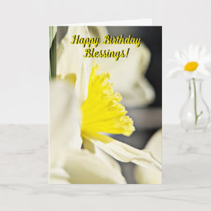 Tarjeta Bendiciones de Cumpleaños Narciso Amarillo Persona
