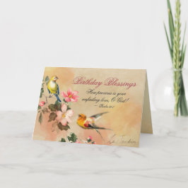 Tarjeta Bendiciones de cumpleaños Salmo 36:7 Aves de la Bi