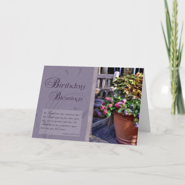 Tarjeta Bendiciones de cumpleaños - Verso de la Biblia (Anverso)