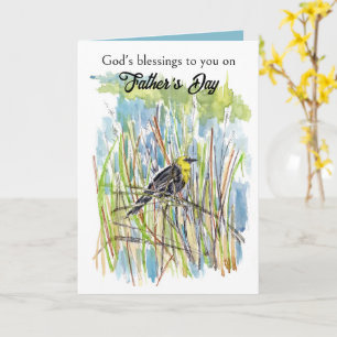 Tarjeta Bendiciones de Dios Día del Padre Lago Black Bird