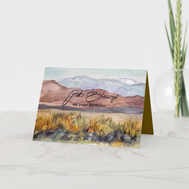 Tarjeta Bendiciones de Dios en las montañas del desierto d (Anverso)