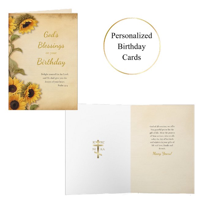 Tarjeta Bendiciones de Dios en tu cumpleaños ortodoxo (Subido por el creador)