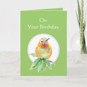 Tarjeta Bendiciones de Dios en tu Hummingbird de cumpleaño