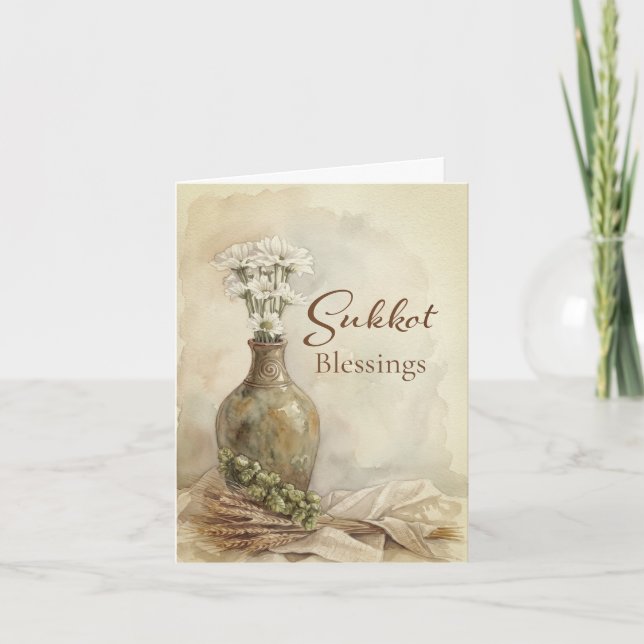 Tarjeta Bendiciones de la cosecha de Sukkot (Anverso)