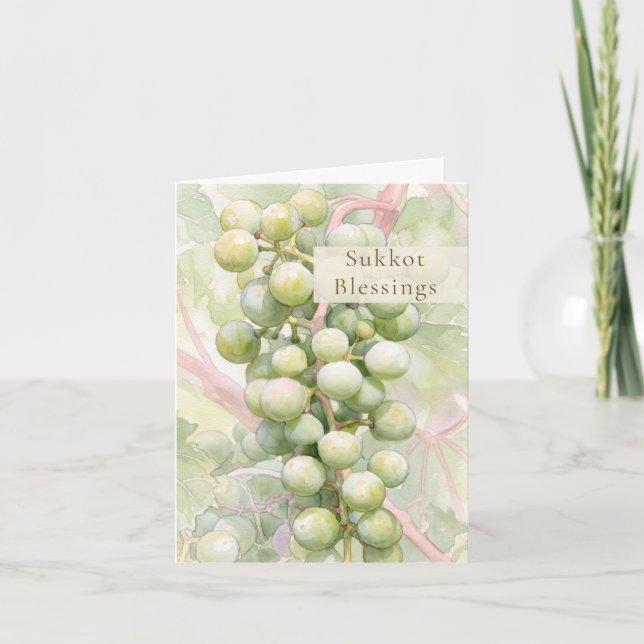 Tarjeta Bendiciones de la uva de Sukkot (Anverso)