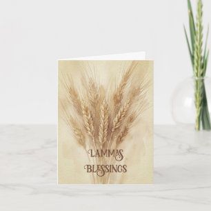 Tarjeta Bendiciones de Lammas Acuarela Granos de Trigo Sec