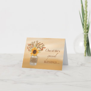 Tarjeta Bendiciones de los empleados en el girasol de Acci